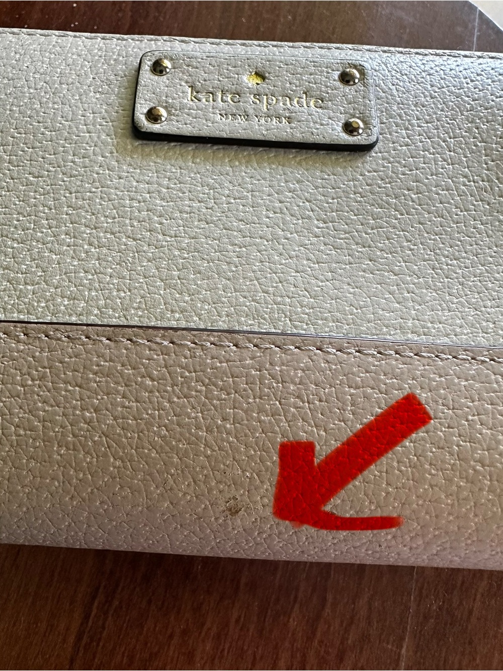 kate spade Two-Tone Cream and Tan Leather Wallet - Picture 3 of 11